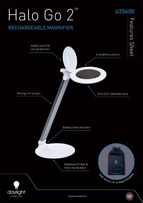 Halo Go 2 Rechargeable Magnifier & Lamp