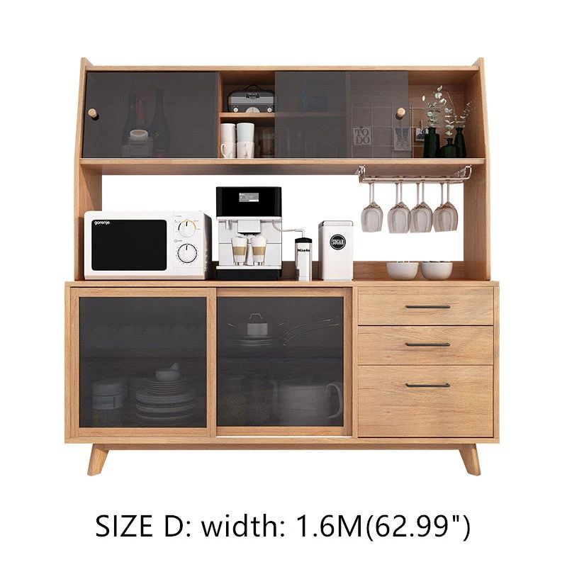 Desserte Buffets avec huche et portes coulissantes en verre
