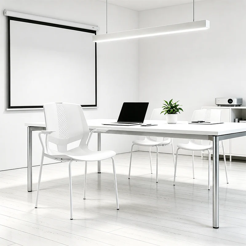 Contemporary Scandinavian Ergonomic Chair: INS-Style One-Piece Molded PP Desk Chair For Home Office