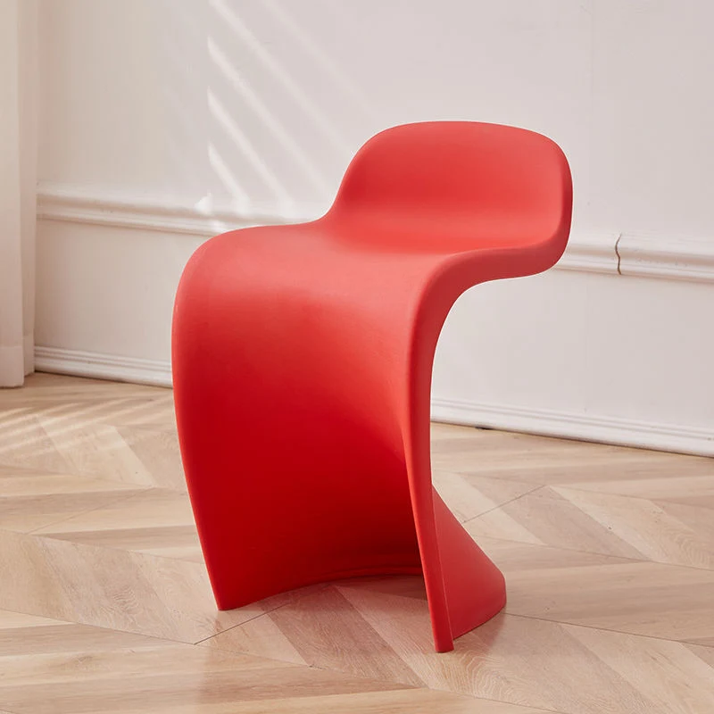 Contemporary Creative Arc Plastic Stackable Vanity Stool Low Back For Bedroom