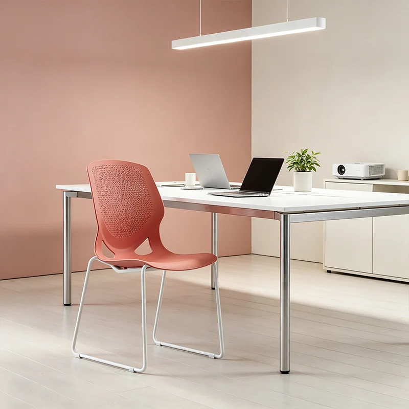 Modern Minimalist Backrest Office Chair: One-Piece PP Construction - Multi-Color Training Chair For Home Office