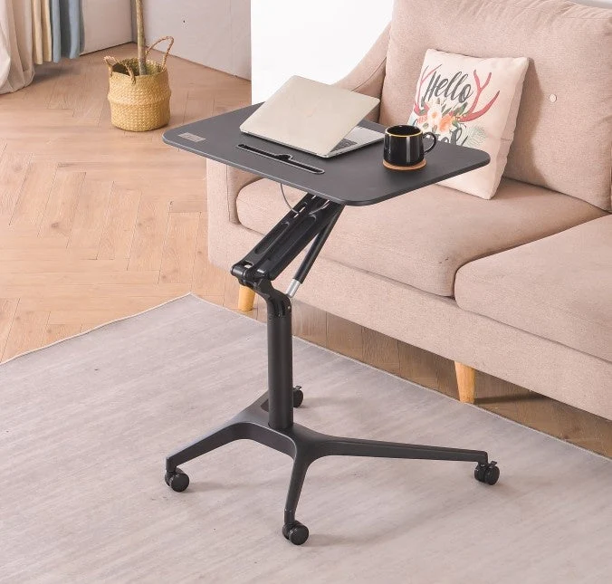 Poste de travail pneumatique à une jambe assis-debout à hauteur de bureau réglable