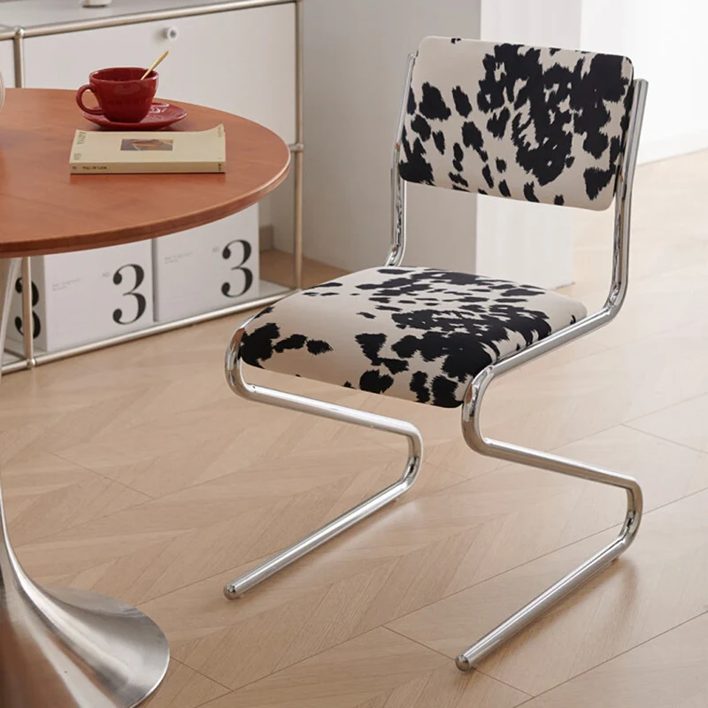 Contemporary Scandinavian Velvet Sponge Plywood Steel Curved Rectangular Dining Chair Backrest For Dining Room