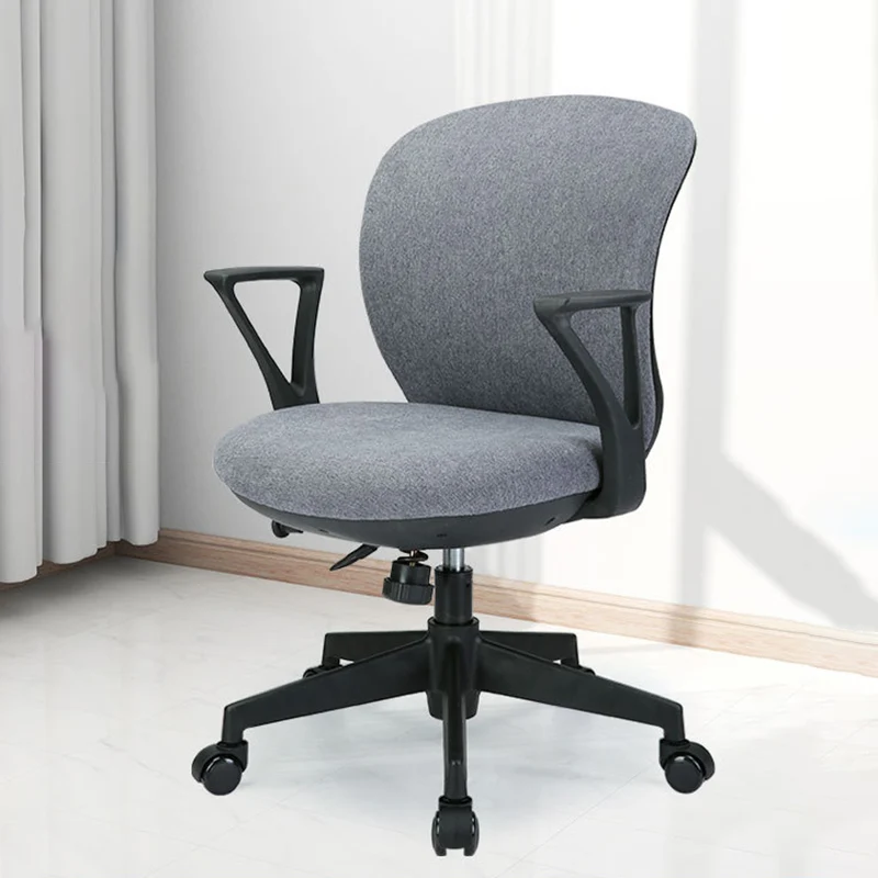 Modern Minimalist Curved PP Fiberglass Mesh Fabric Plywood Nylon Height-Adjustable Swivel Desk Chair Backrest Armrest For Home Office