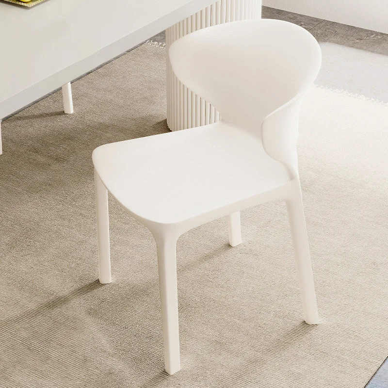 Contemporary Scandinavian PP Plastic Square Ergonomivally Design Stackable Dining Chair Backrest For Dining Room
