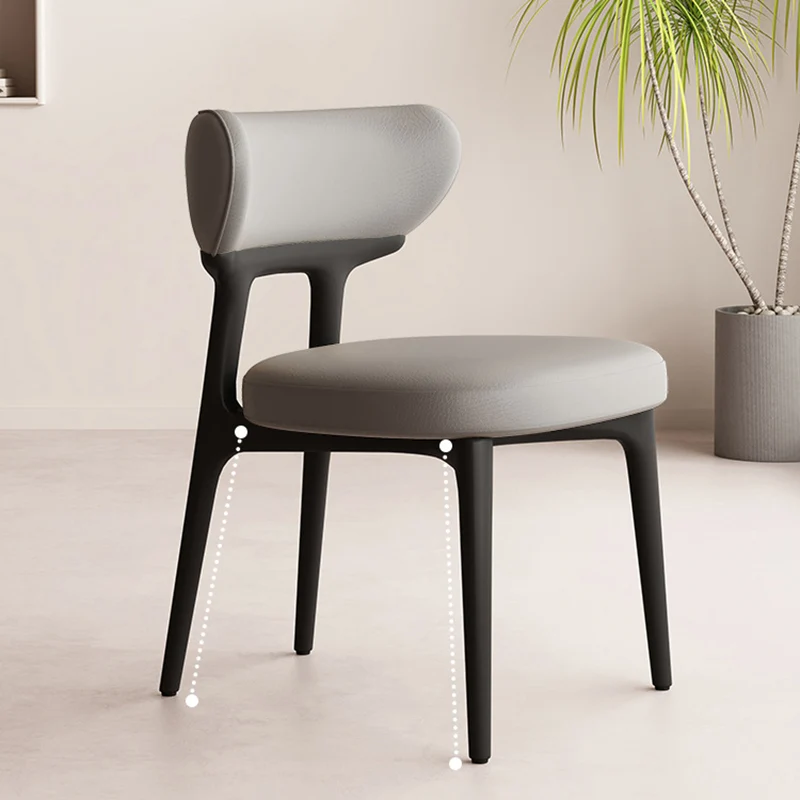 Traditional Chinese Microfiber Leather Ash Wood Curved Round Dining Chair Backrest For Dining Room