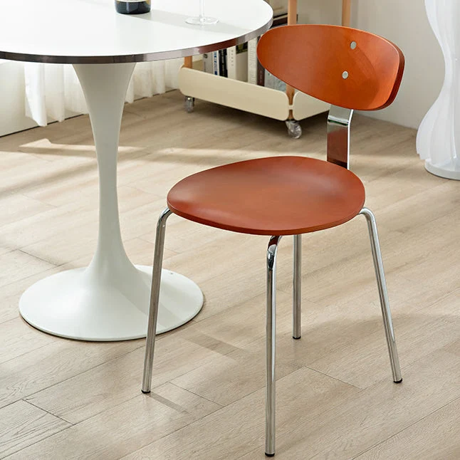 Traditional Vintage Square Faux Leather Plywood Iron Upholstered Dining Chair Backrest For Dining Room