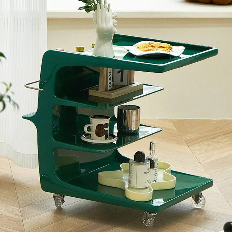 Modern Minimalist Removable Rectangular PC Iron End Table 4-Tier For Living Room