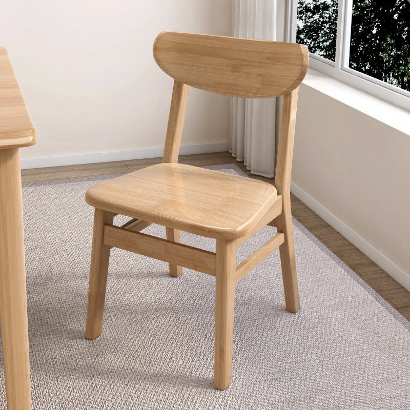 Contemporary Nordic North American Ash Wood Dining Chair - Elliptical Rectangular Back Chairs For Dining Room & Kitchen