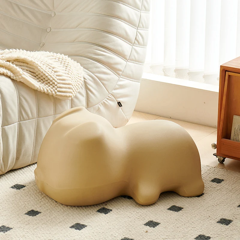 Contemporary Creative Piggy Design PE Footstool Backless For Living Room & Entryway