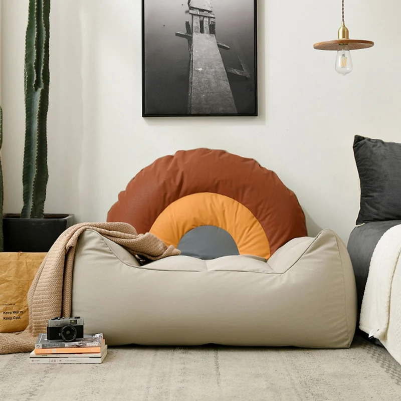 Contemporary Creative Rainbow-Shaped EPP Particle Nano-Leather Accent Chair Backrest Armrest For Living Room