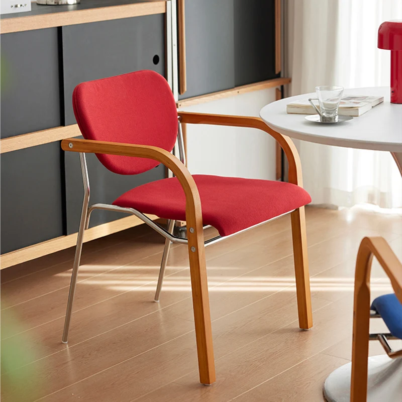 Traditional Vintage Square Stainless Steel Plywood Backrest Armrest Dining Chair For Dining Room