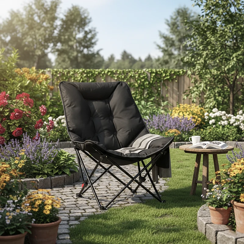 Modern Minimalist Curved Oxford Cloth Steel Cotton Outdoor Chair Backrest For Garden
