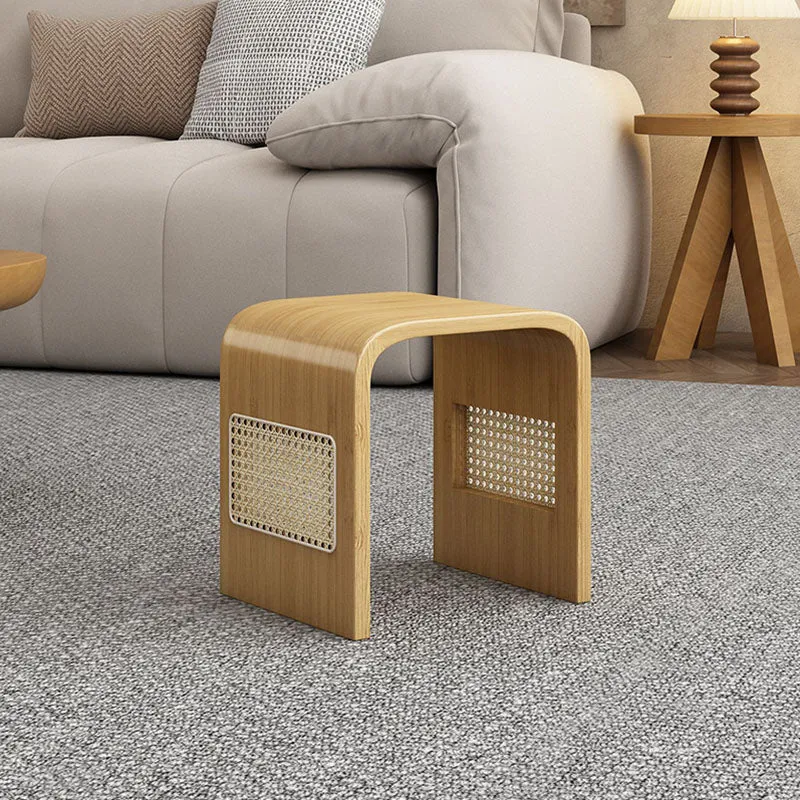 Modern Minimalist Arc Nan Bamboo Resin Rattan Weaving Kids Low Stool Backless Armless For Entryway