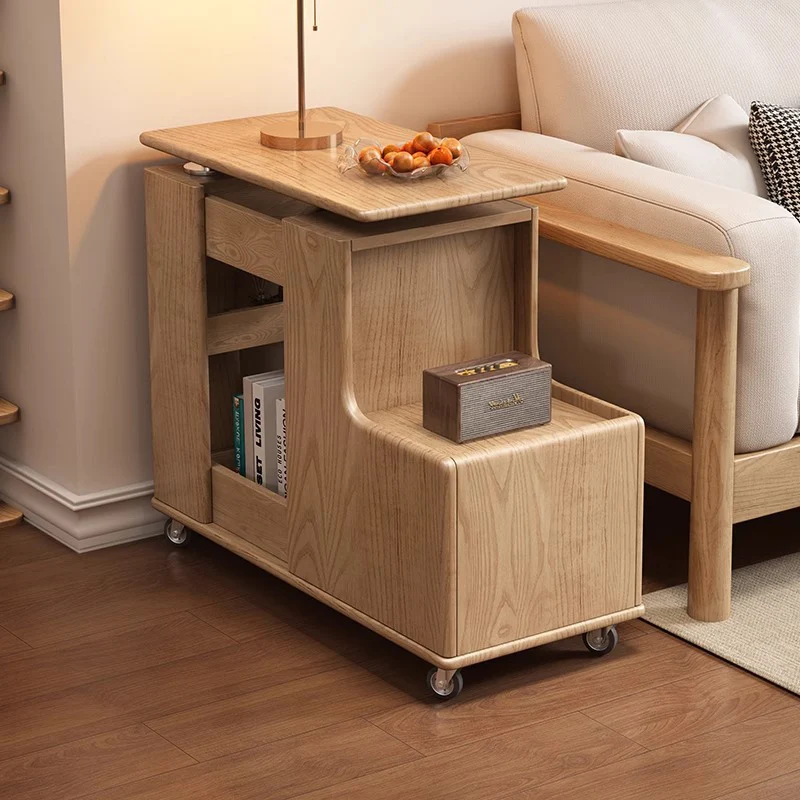 Contemporary Creative Rotatable Geometric Shape Plywood Movable End Table 3-Tier For Living Room