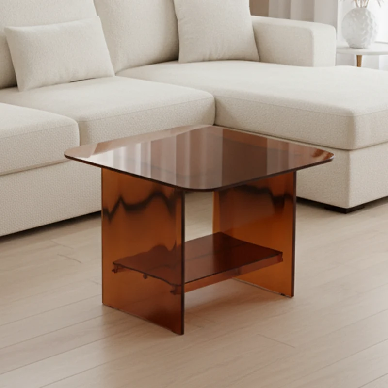 Modern Minimalist Rounded-Edge PC End Table 2/3/4-Tier For Living Room