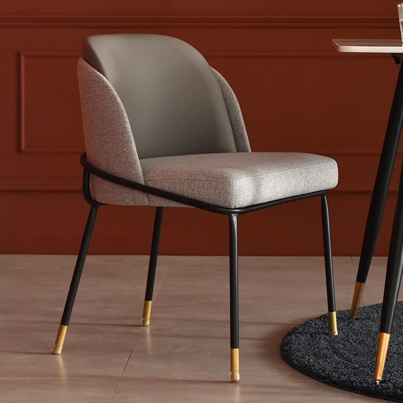 Contemporary Nordic Square Rectangular Solid Wood Velvet PU Leather Dining Chair Backrest Armless For Dining Room & Kitchen