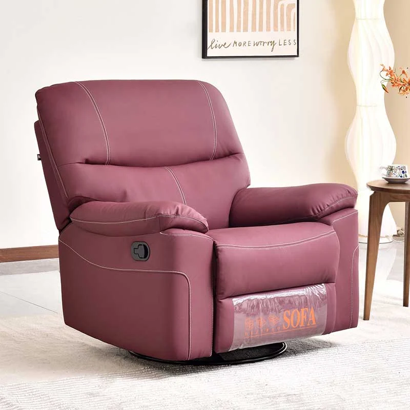 Contemporary Multi-Functional Swivel Armchair - Faux Leather Recliner Accent Chair For Living Room