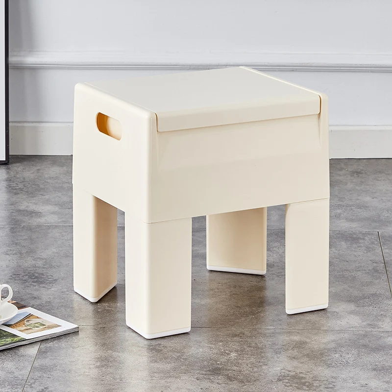 Modern Minimalist Rectangular Acrylonitrile Butadiene Styrene Footstool Removable For Living Room
