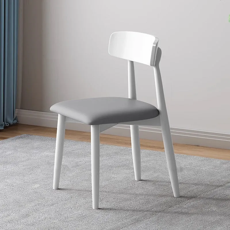 Traditional Vintage Square Rubberwood PU Leather Foam Sponge Armless Dining Chair For Dining Room