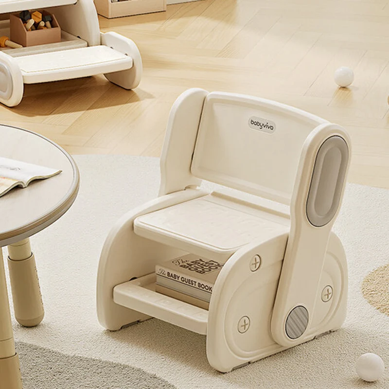 Modern Minimalist Eco-Friendly HDPE Geometric Kids Low Stool Backrest Armless For Living Room