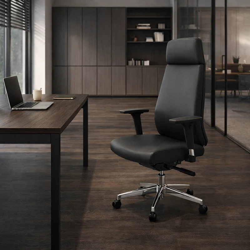 Modern Minimalist High-Back Executive Chair: Ergonomic Office Chair - Height-Adjustable Multifunctional Desk Chair For Home Office