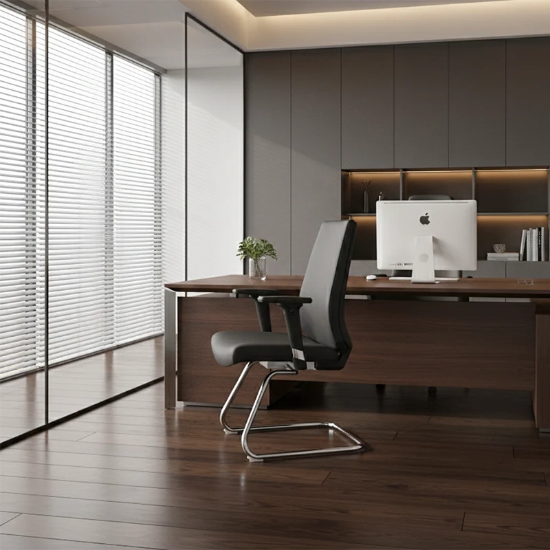 Modern Corporate Executive Desk Chair With 3D Multi-Directional Armrests & PU Leather - High-End Office Reception Chair For Home Office