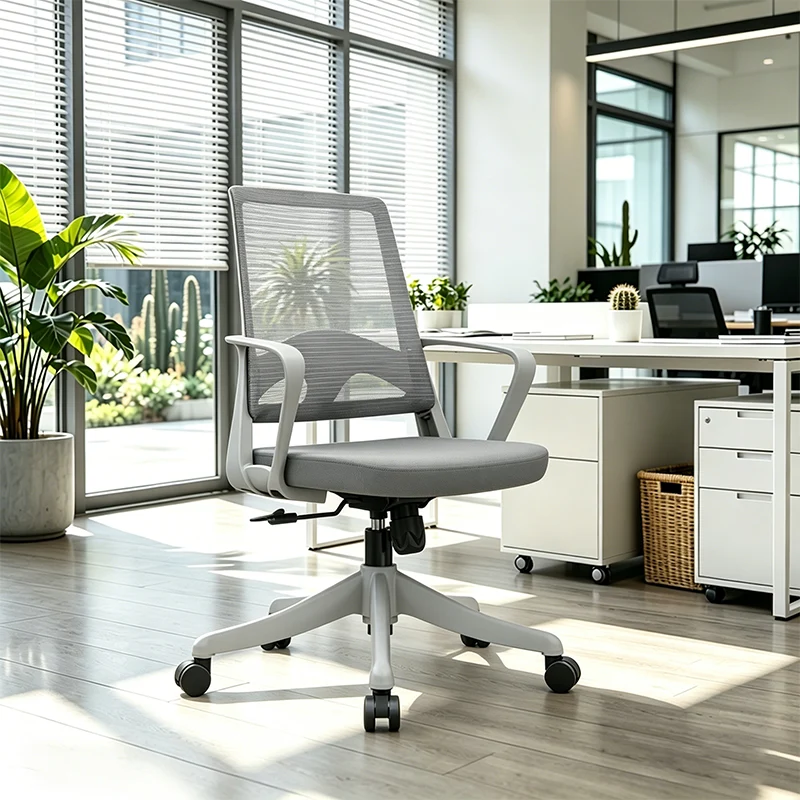 Modern Ergonomic High Density Foam Cushion Breathable Mesh Desk Chair - Rectangular Lumbar Support Mid Back Office Chair For Home Office