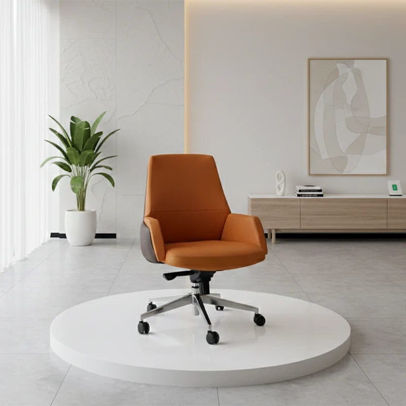 Modern Minimalist Mid-Back Office Chair: Ergonomic Design - Silent-Castor Desk Chair For Home Office