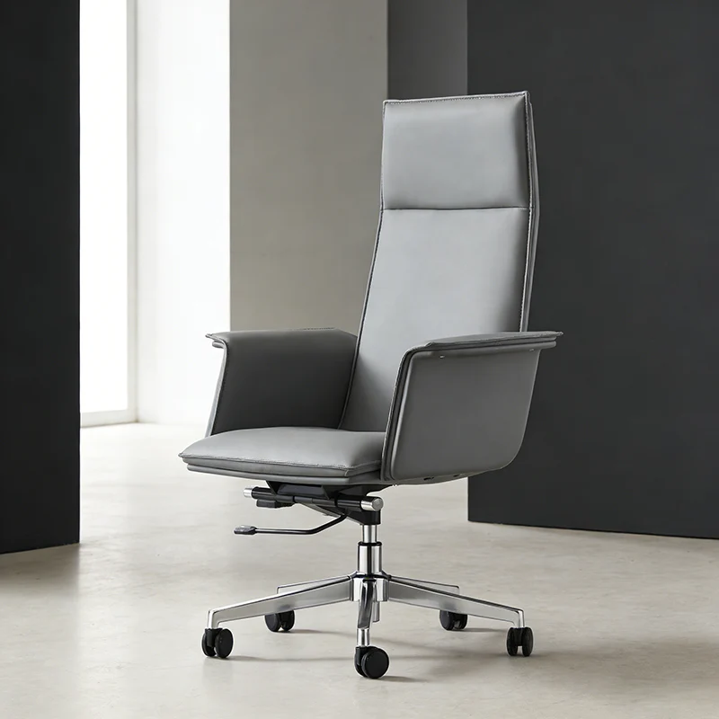 Modern Minimalist Premium Executive Chair: Leather Height-Adjustable Office Chair - Ergonomic Desk Chair For Home Office