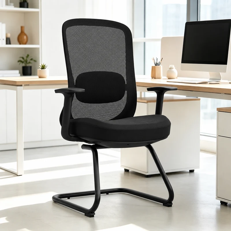 Modern Luxury Executive Desk Chair With Adjustable Lumbar Support - Breathable Mesh & Durable Black Frame Office Chair For Home Office