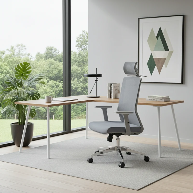 Modern Minimalist High-Back Mesh Desk Chair: Adjustable Headrest With Coat Rack - Ergonomic Swivel Gaming Chair For Home Office