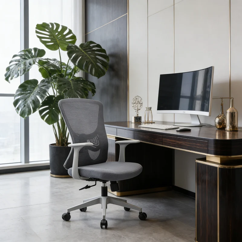 Minimalist Reinforced Mesh Desk Chair - Durable PP Base & Breathable Backrest Cost-Effective Seating Office Chair For Home Office