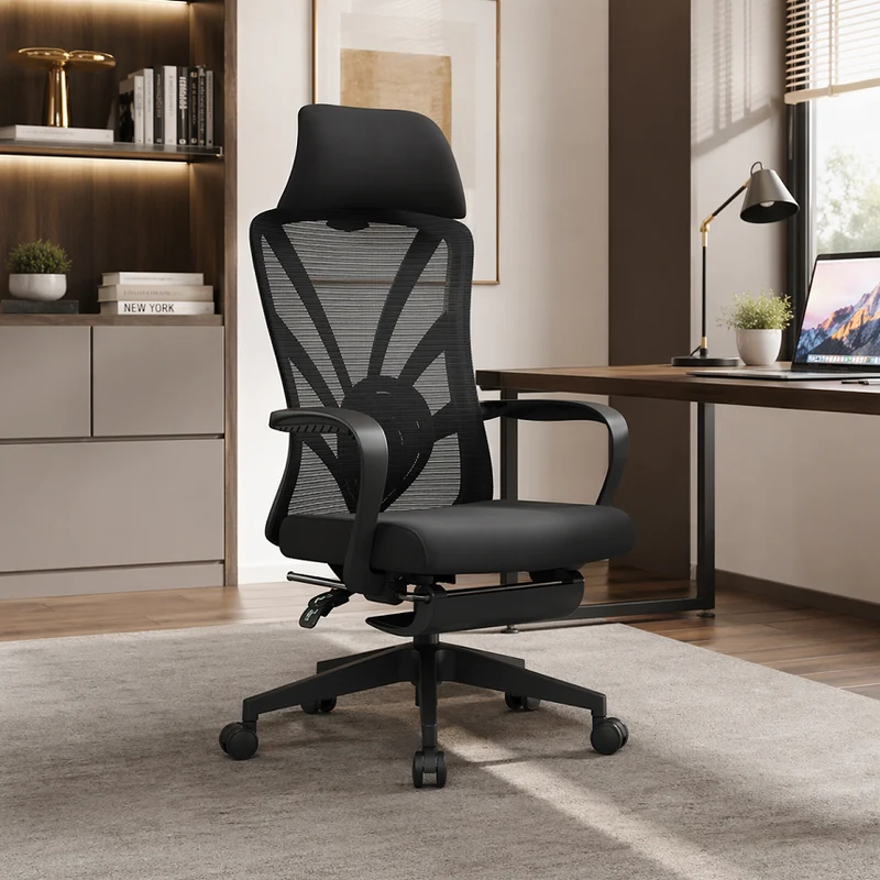 Peacock Back Adjustable Recliner Desk Chair - Minimalist Ergonomic Design 150° Recline & Breathable Mesh & SGS Certified Gas Lift For Home Office
