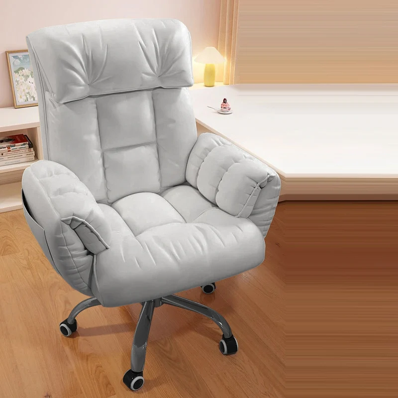 Modern Minimalist Square Rectangular Synthetic Fabric Plywood Steel Height Adjustable Swivel Desk Chair Backrest Armrest For Home Office