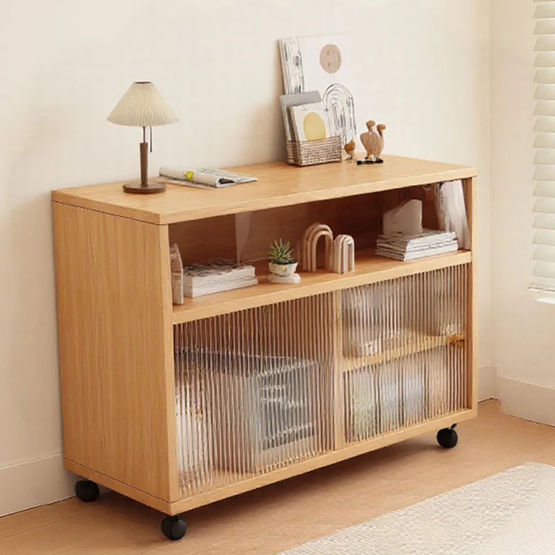 Modern Minimalist Rectangular MDF Acrylic Movable End Table 2-Tier For Living Room