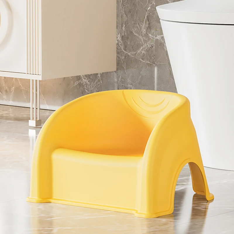 Contemporary Creative Round PP Stackable Backrest Armrest Kids Low Stool For Living Room & Bedroom