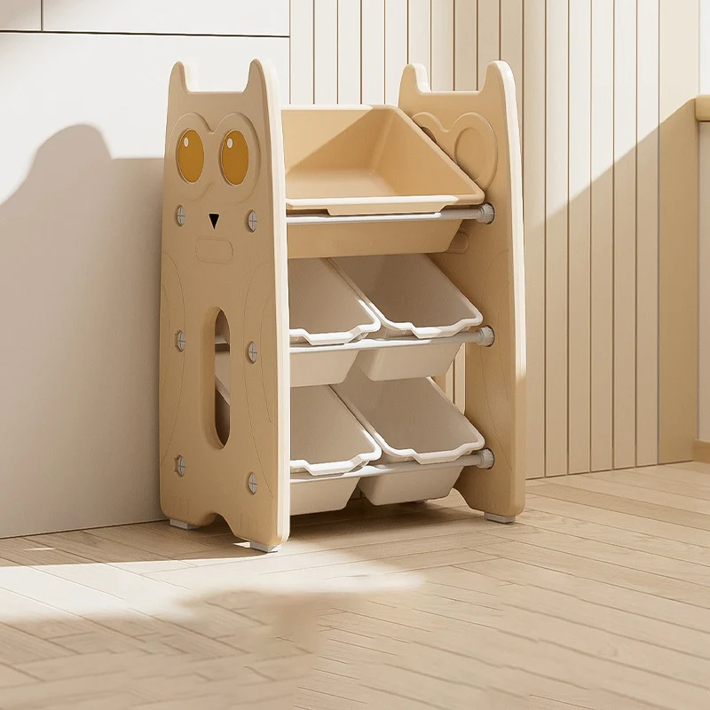 Contemporary Creative Rectangular HDPE Iron PE Storage Shelf 3/4-Tier For Living Room & Bedroom