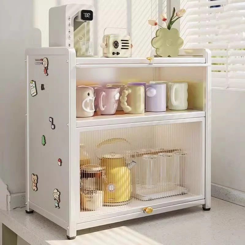 Modern Minimalist Rectangular Carbon Steel Acrylic Desktop Storage Shelf 3-Tier For Study & Bedroom