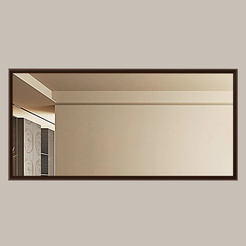 Modern Minimalist Solid Pine Wood Rectangular Waterproof Bathroom Wall Mirror With High Transparency Glass For Bedroom & Bathroom Use