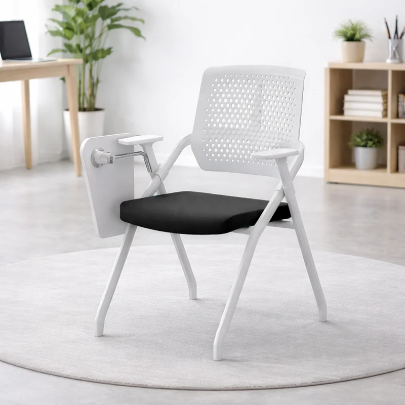 Modern Multi-Functional Space Saving Design Folding Office Chair - Rectangular Stackable Writing Board Desk Chair For Home Office
