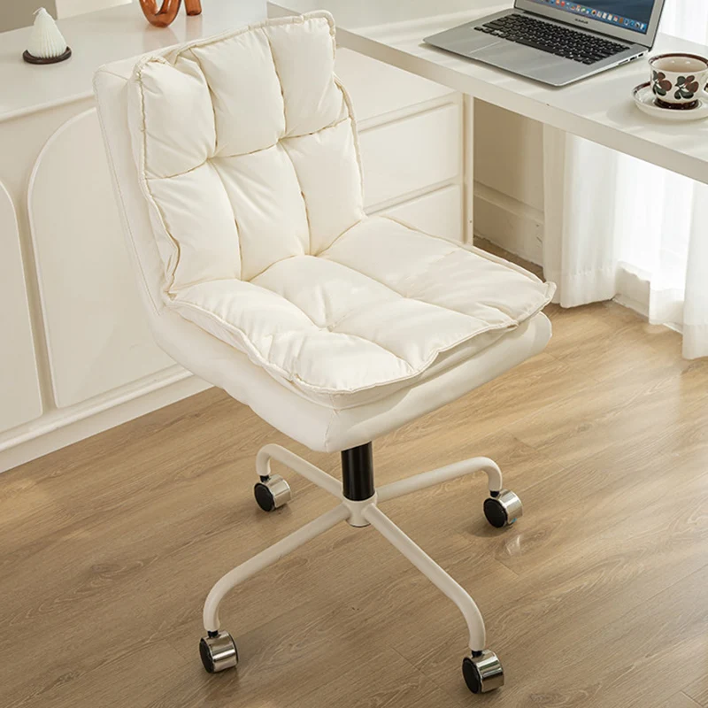 Modern Minimalist Cat Scratch-Resistant Leather Solid Plywood Sponge Iron L-Shaped Liftable Rotatable Desk Chair Backrest Armrest For Home Office
