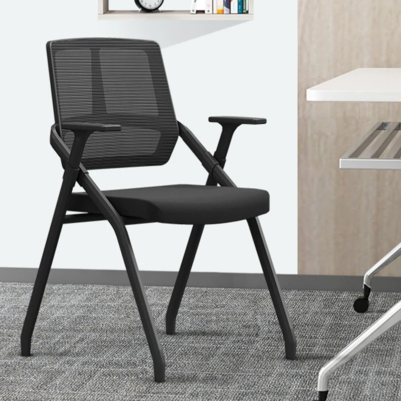 Modern Ergonomic Folding Office Chair - Space-Saving Nesting Training Chair With High-Density Foam & Silent Casters For Home Office