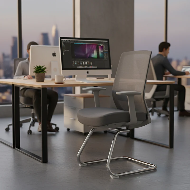 Modern Minimalist Executive Visitor Chair - Mesh Office Reception Chair: Breathable Ergonomic Desk Chair For Home Office