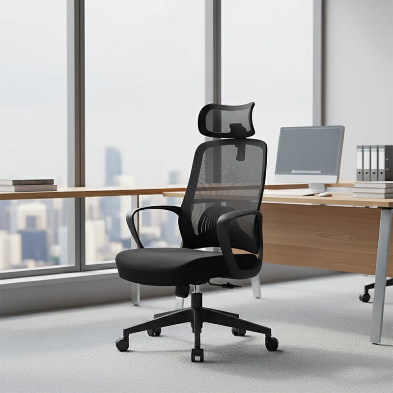 Modern Minimalist High-Back Ergonomic Desk Chair: Adjustable Headrest Gaming Chair - Height-Adjustable Swivel Chair For Home Office