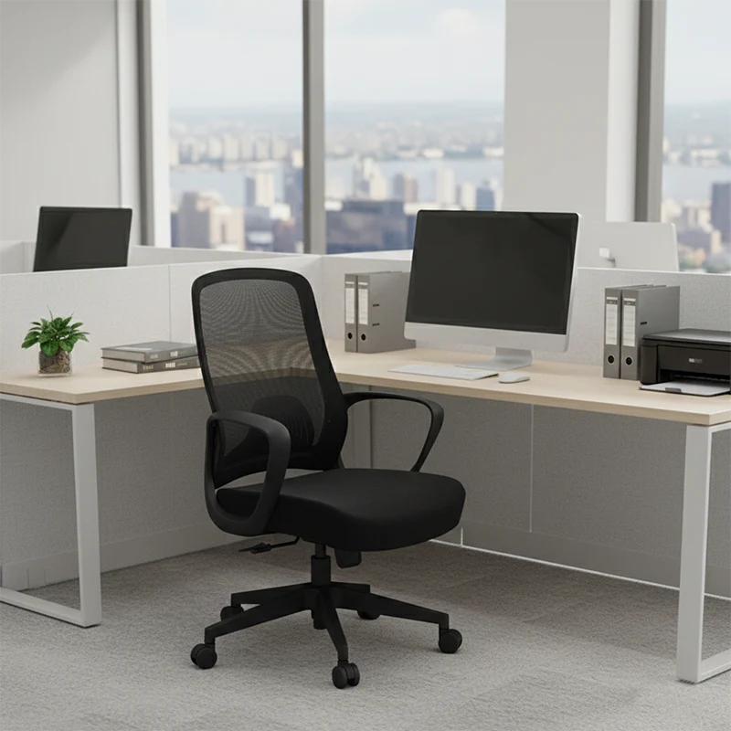 Modern Minimalist Mid-Back Desk Chair: Ergonomic Gaming Chair - Breathable Mesh Height-Adjustable Swivel Chair For Home Office