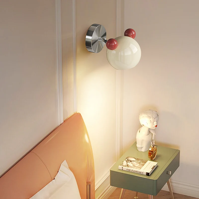 Contemporary Creative Iron Cartoon Bear Kids LED Wall Sconce Lamp For Bedroom