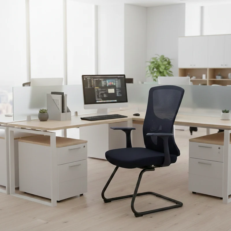 Versatile Business-Ready Design Mesh Cantilever Office Chair - Minimalist High-Strength Breathable Mesh Backrest Desk Chair For Home Office